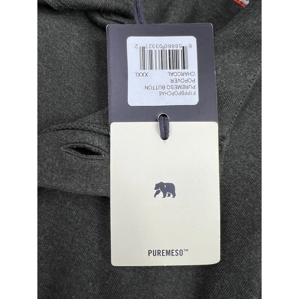 The Normal Brand Sweatshirt Mens 3XL Gray Puremeso Henley Mock‎ Neck Pullover